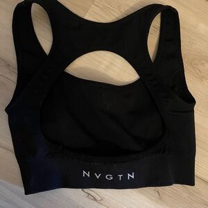 NVGTN Black Cutout Racerback Seamless Sports Bra